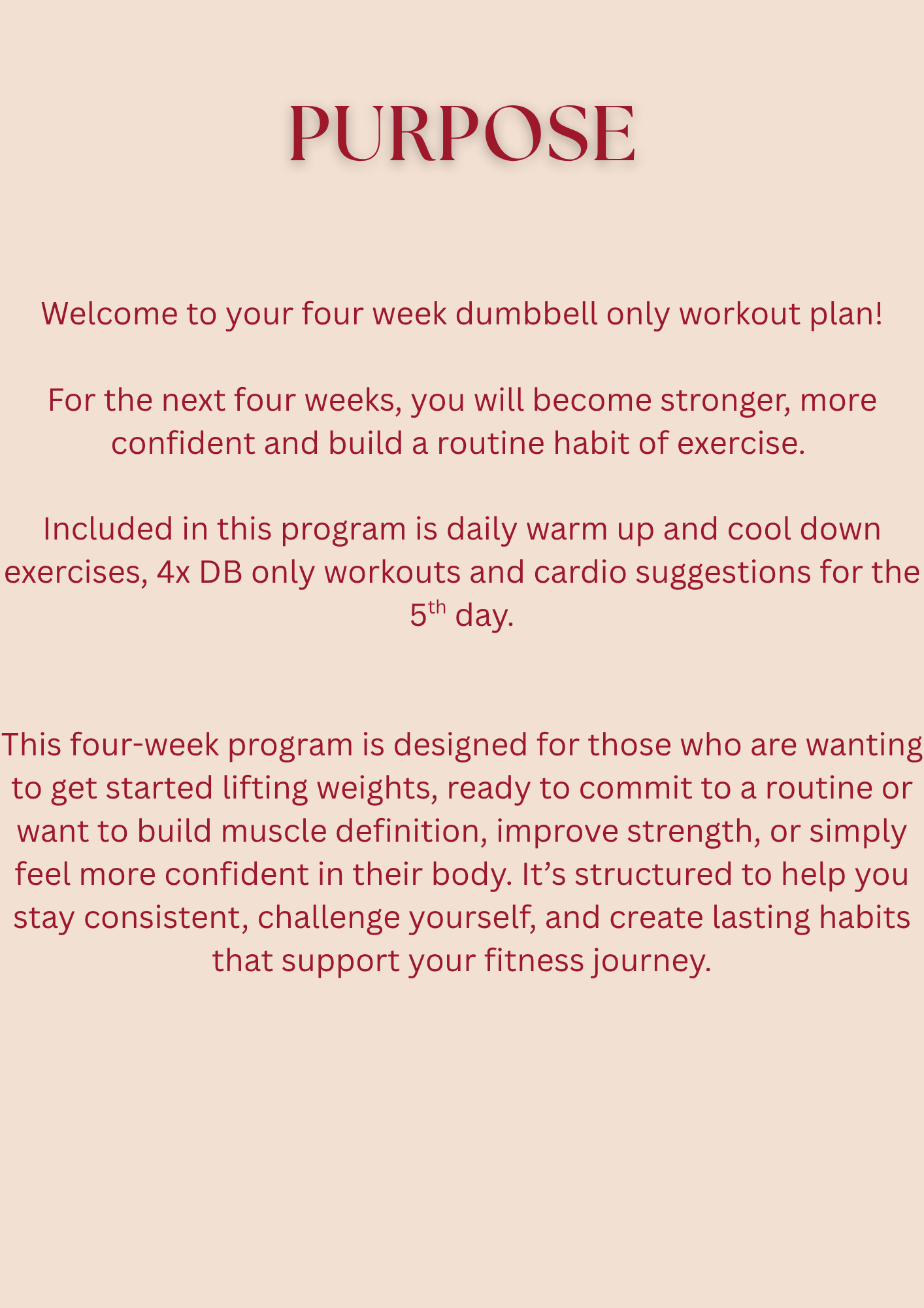 4 WEEK DUMBBELL ONLY WORKOUT